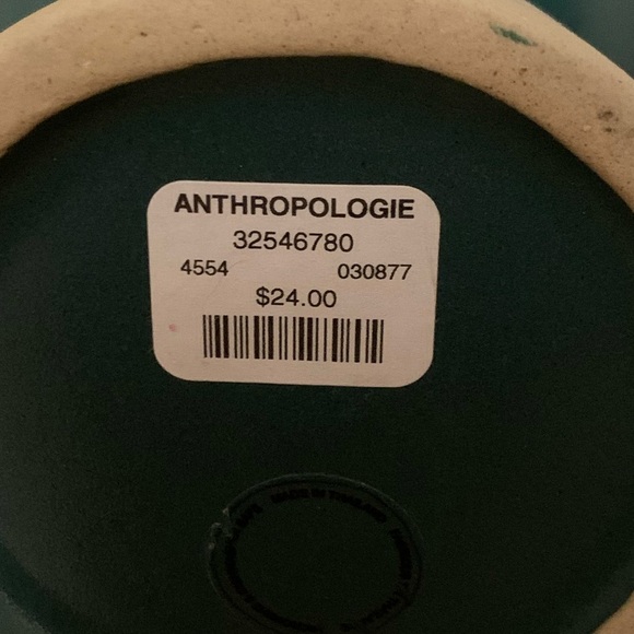 Anthropologie midcentury modern peacock vases, glossy green and matte beige (2) - Picture 8 of 8